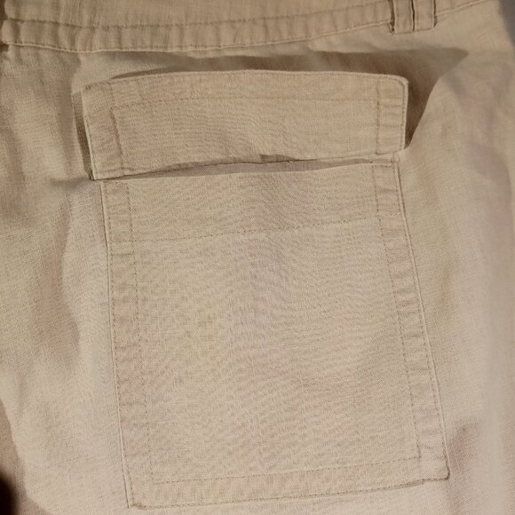 Tan Linen Blend Beach Pants  sz 13  Tracy Evans  Wide Leg  Pockets  Summer  GUC - Picture 8 of 10